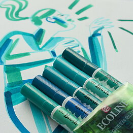 Talens Ecoline Brush Pen set 5 Blue green