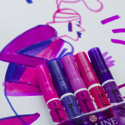 Talens Ecoline Brush Pen set 5 Violet - 3