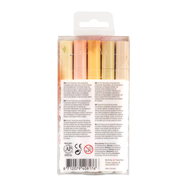 Talens Ecoline Brush Pen set 5 Beige Pink - 6