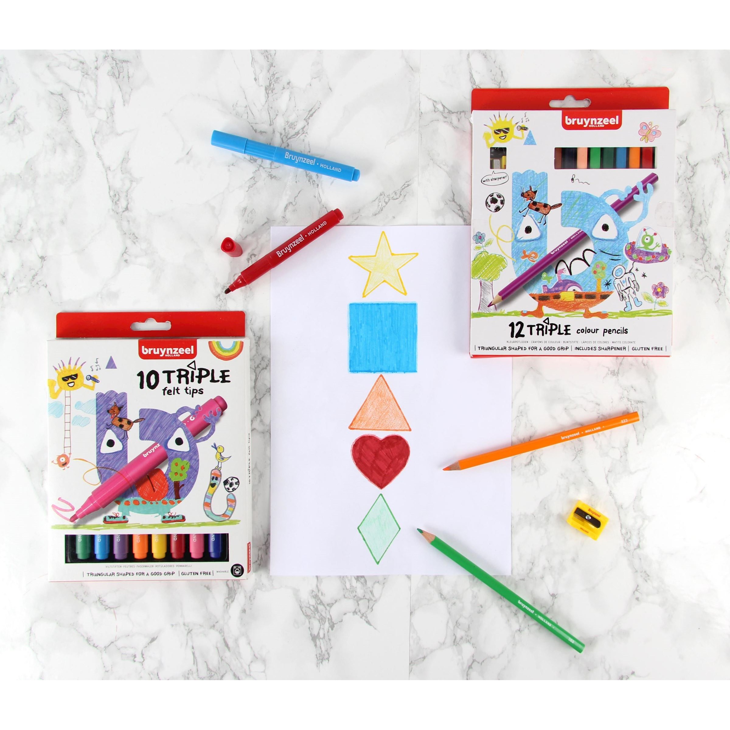 BRUYNZEEL KIDS TRIPLE FELT TIPS SET 10 - 3