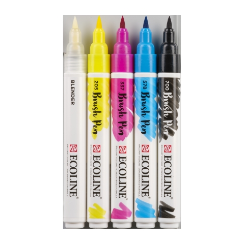 Talens Ecoline Brush Pen Set 5 Primary - 5