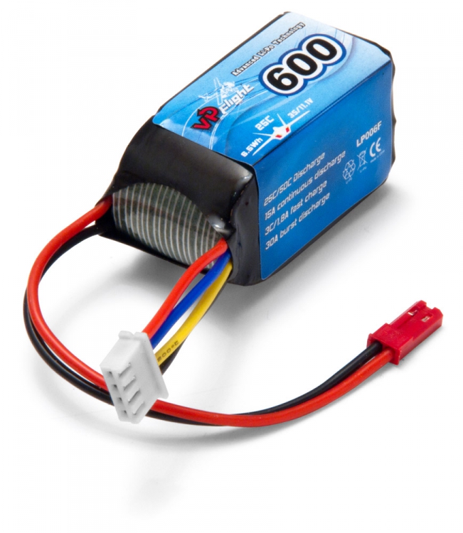 Batteri Li-Po 3S 11,1V 600mAh 20C JST-RCY (BEC)