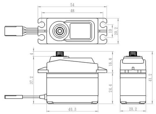 SC-1258TG Servo 12Kg 0,08s Coreless Black Edition - 3