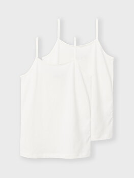 NLFNOVE STRAP SHORT S TOP 2P NOOS White Alyssum
