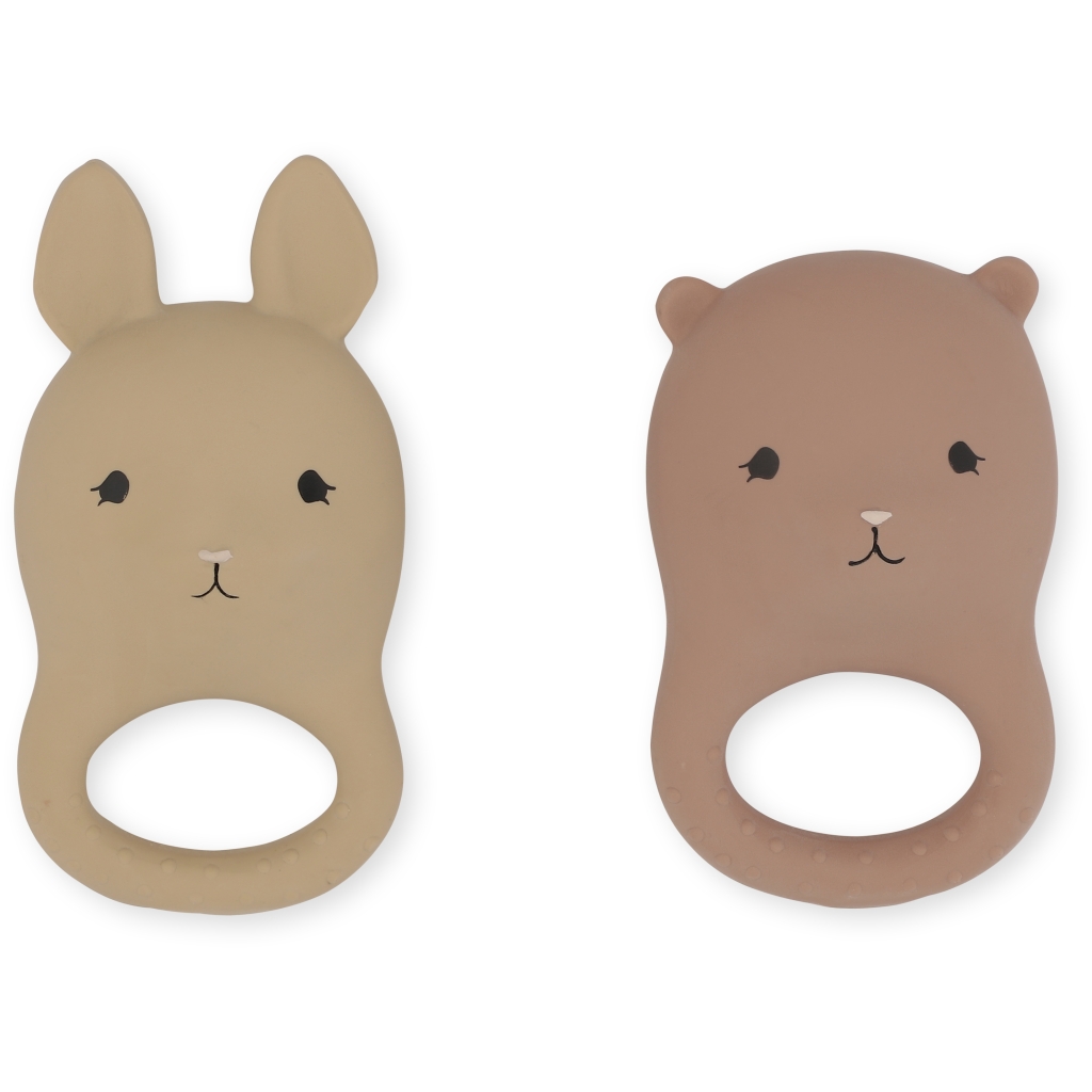 2 PACK TEETHERS RABBIT/BEAR