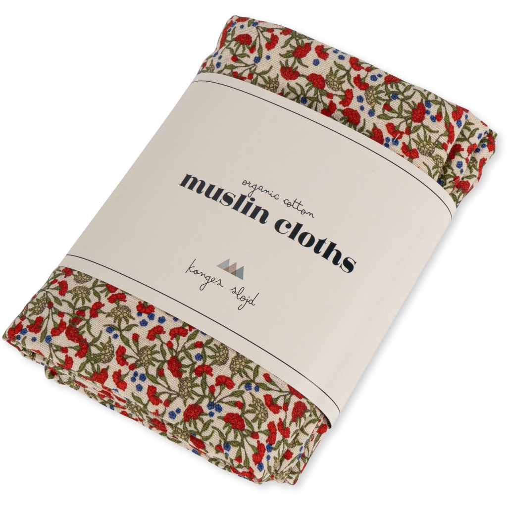 3 PACK MUSLIN CLOTH GOTS CARNATIONS