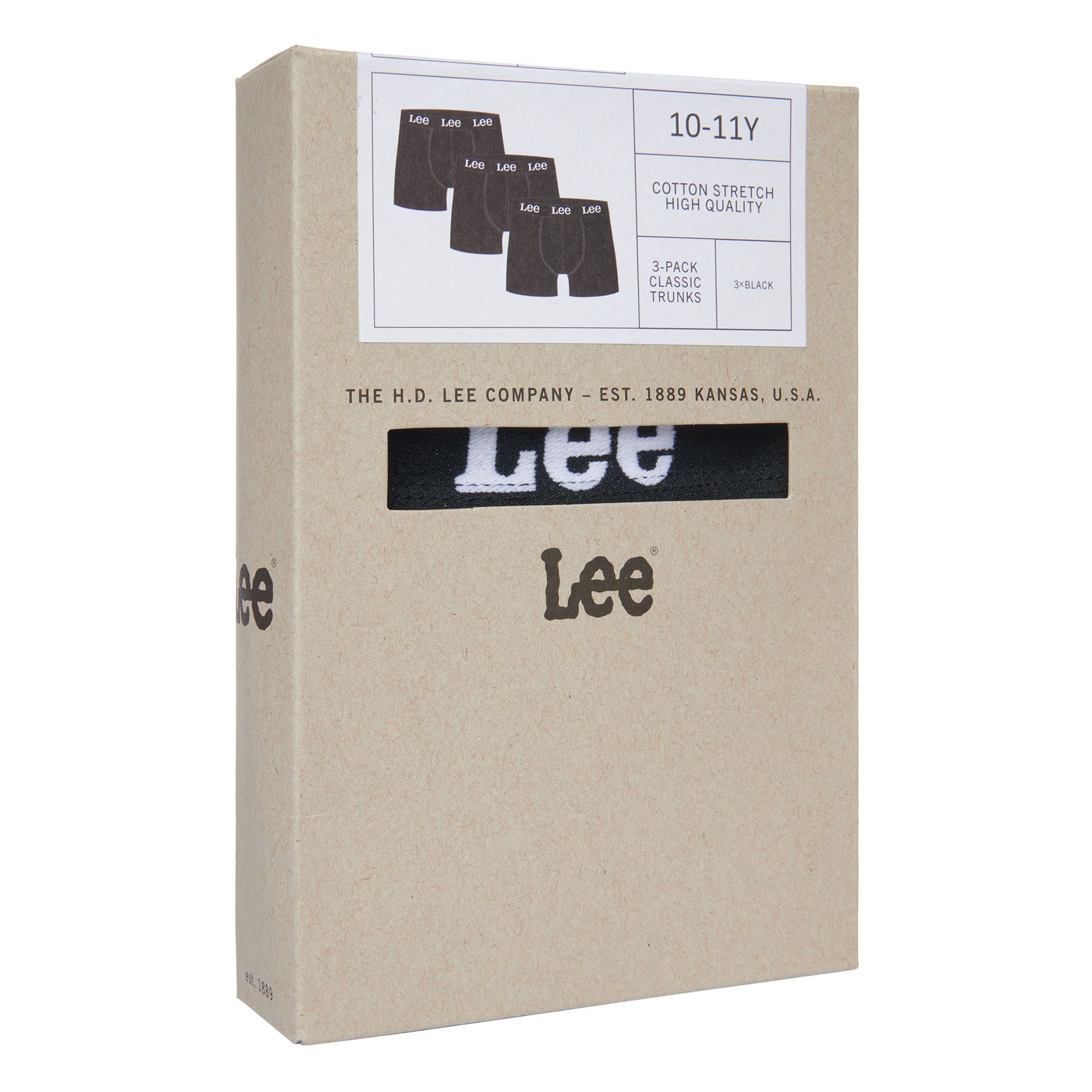Lee 3 pair boxer Black