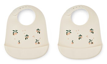 Tilda Silicone Bib 2-Pack Peach sea shell mix