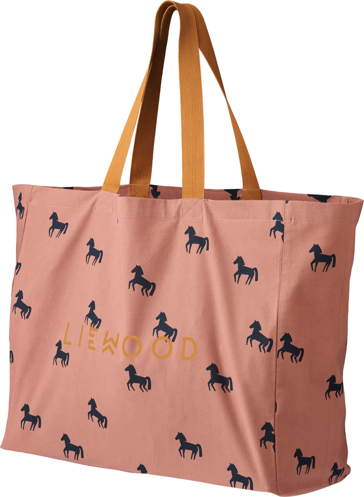 Maxi Totebag Horses Dark rosetta