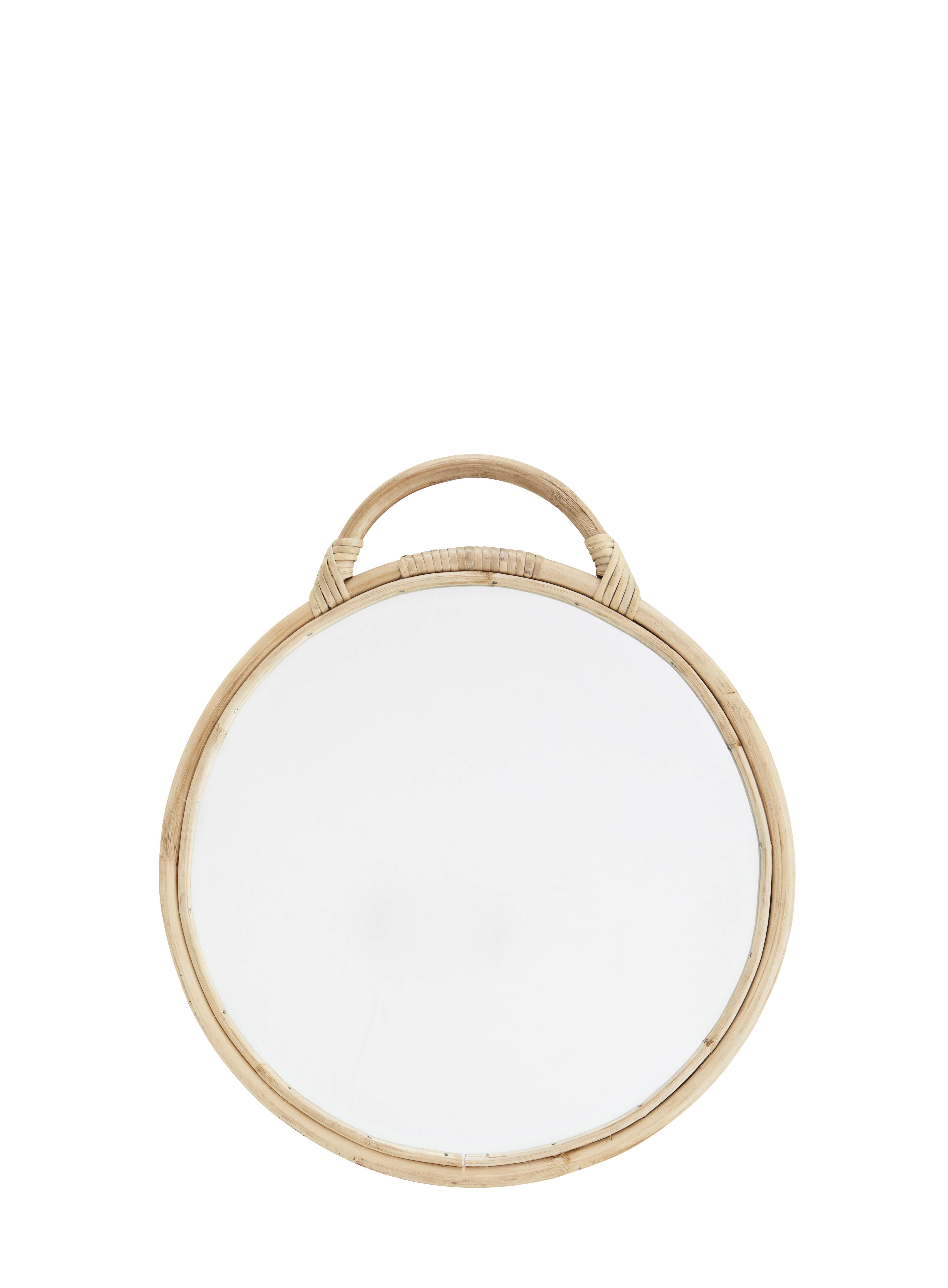 Round mirror w bamboo Natural