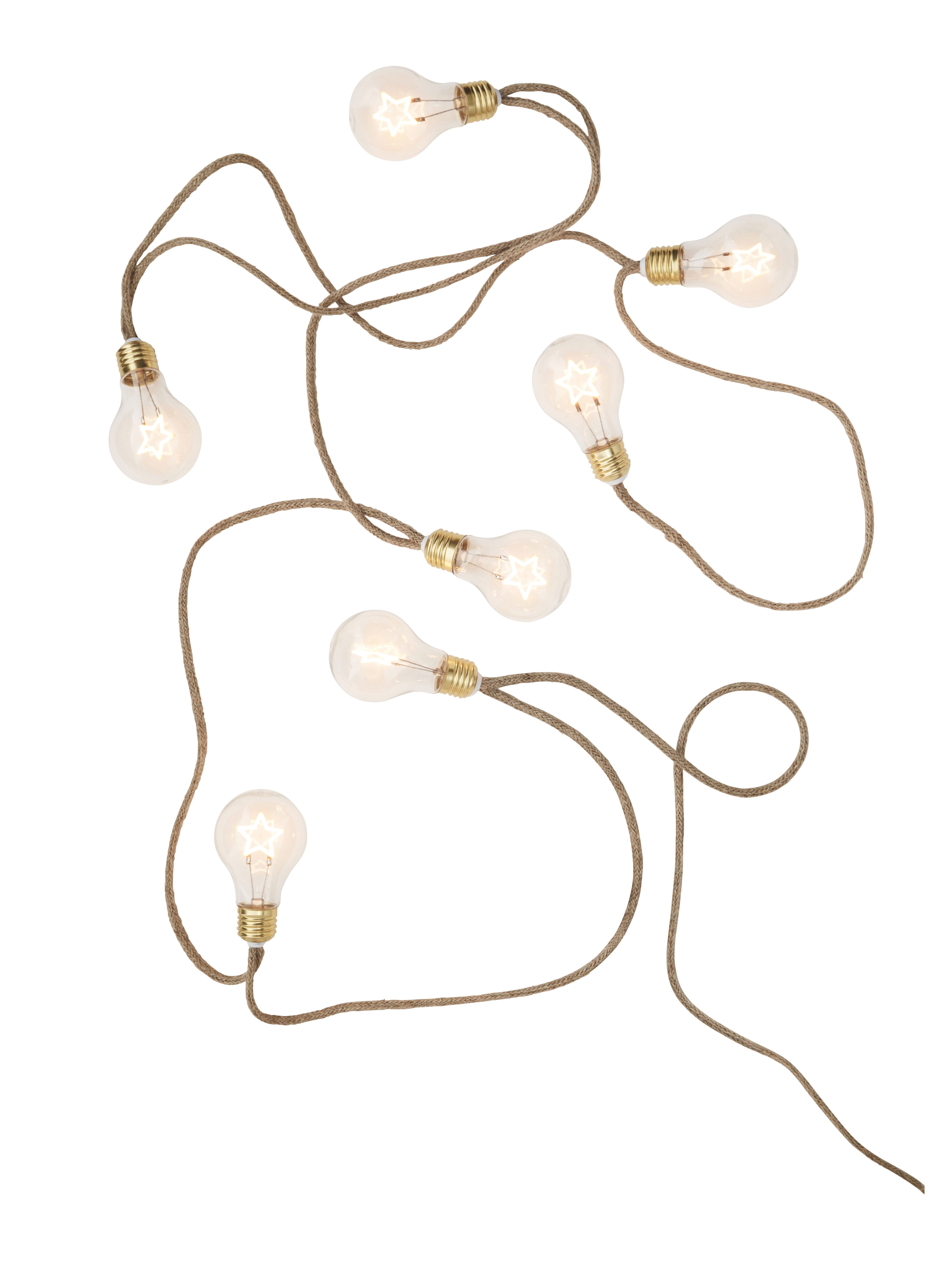 INDOOR WIRE LIGHTS W FILAMENT STARS Natural clear gold - 2