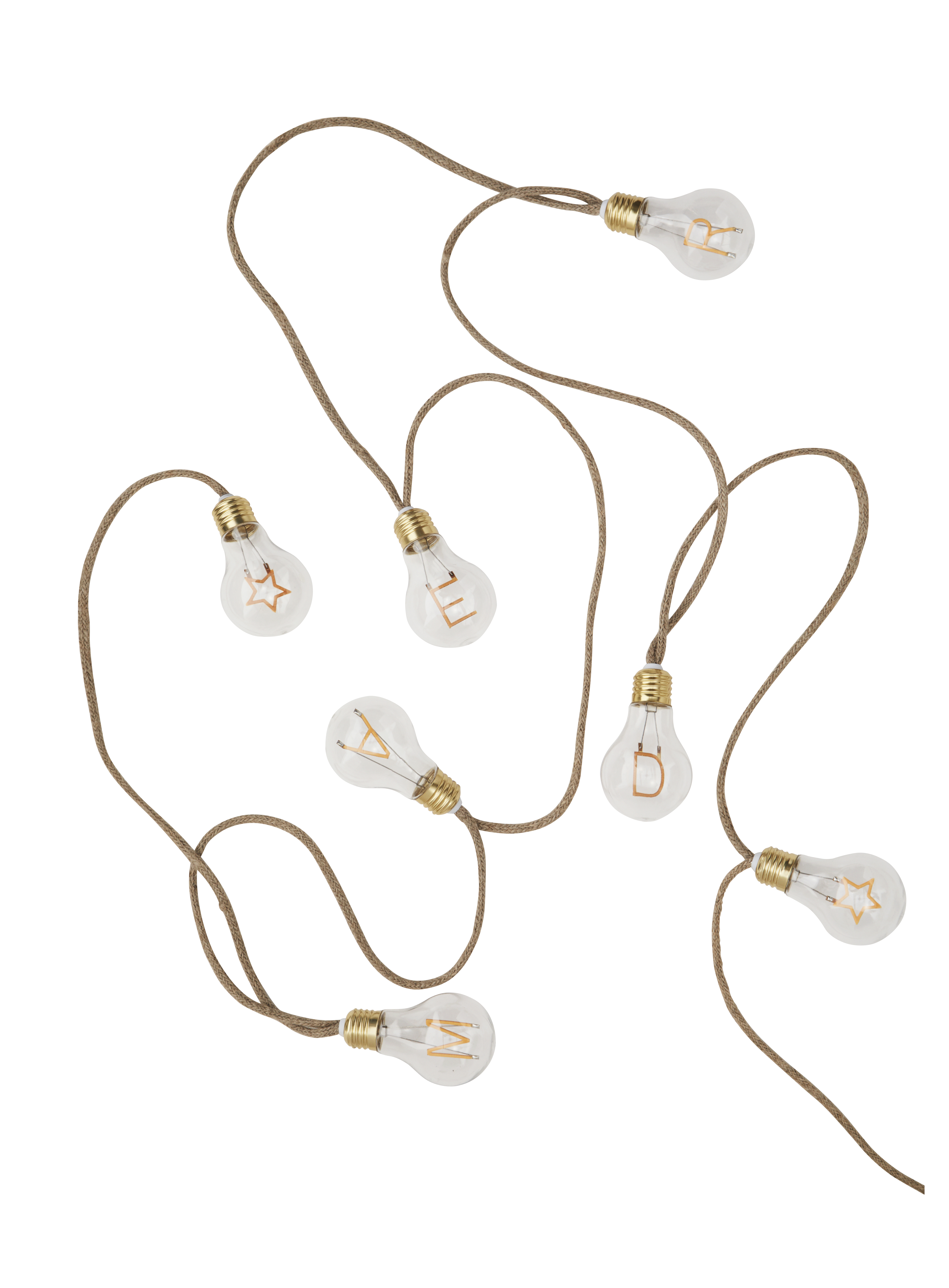 INDOOR WIRE LIGHTS W FILAMENT TEXT Natural clear gold