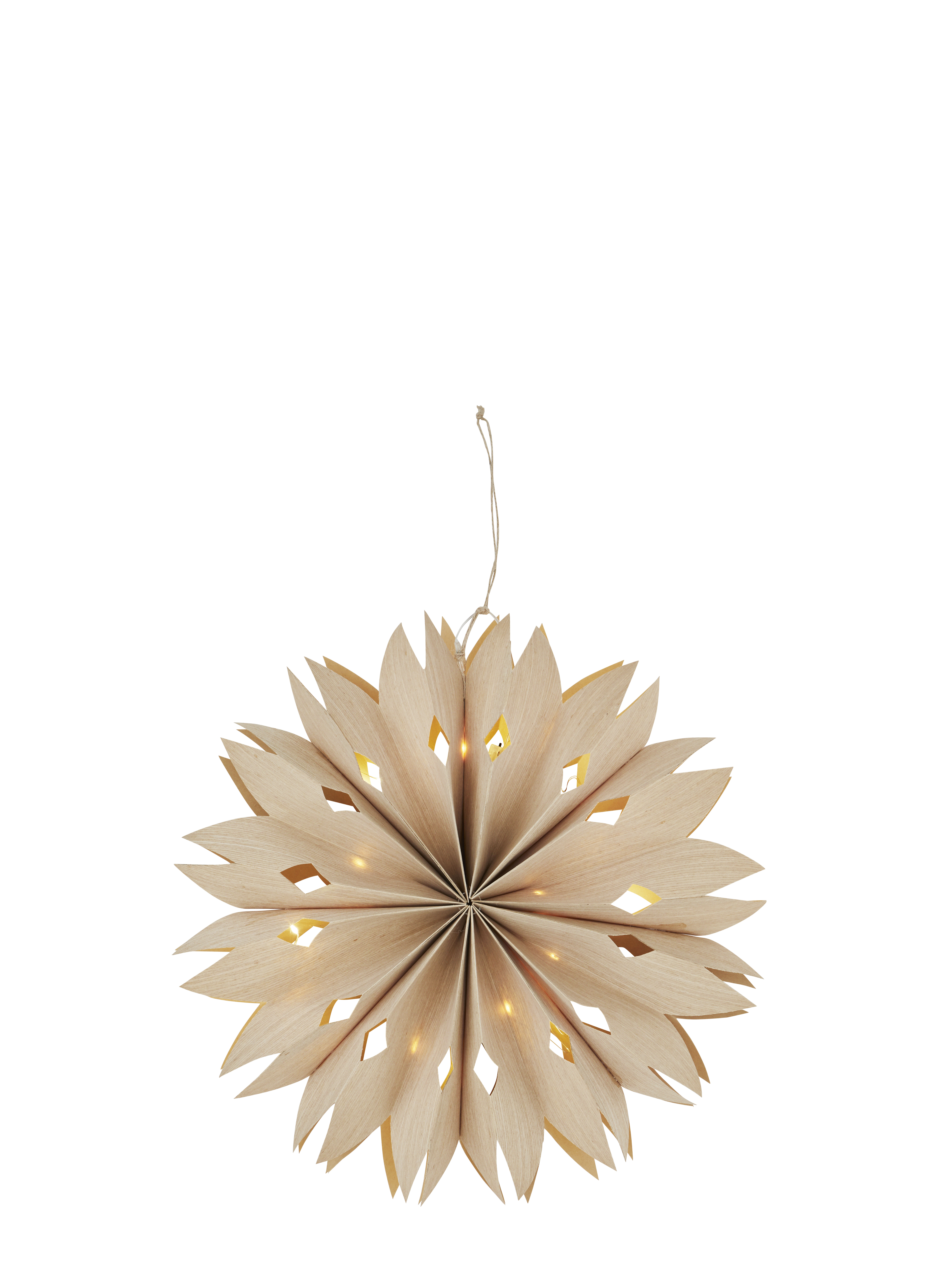 VENEER PAPER STAR W LIGHTS Natural 40 cm - 2