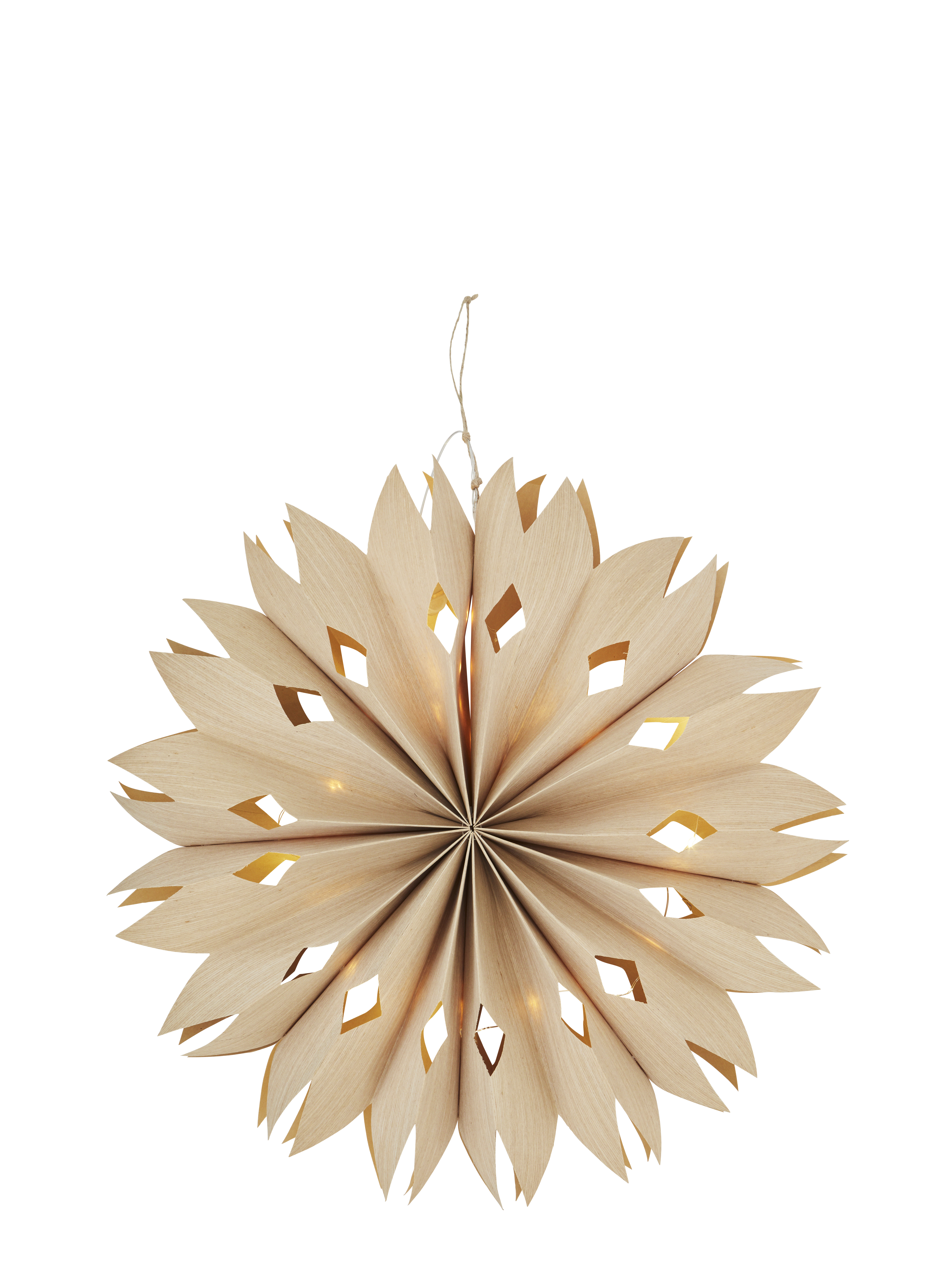 VENEER PAPER STAR W LIGHTS Natural 50 cm