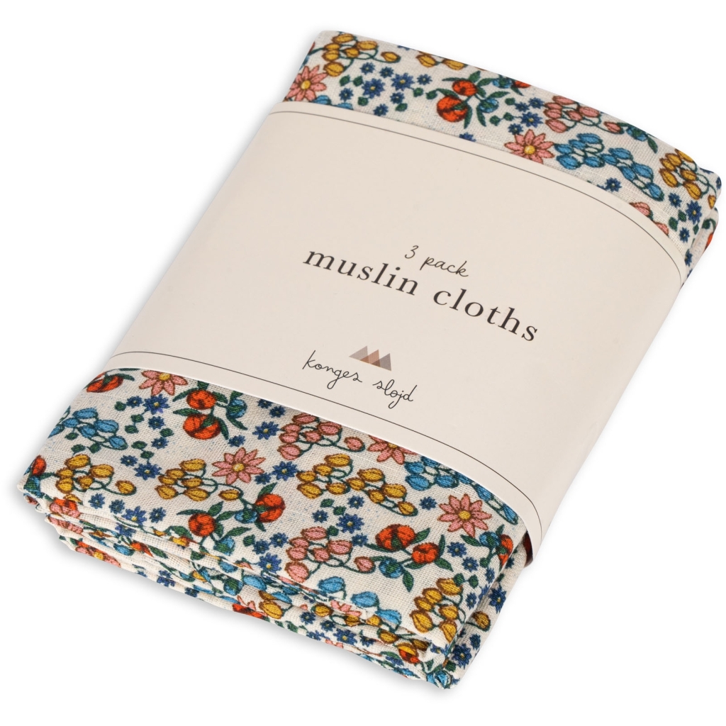 3 PACK MUSLIN CLOTH GOTS BIBI FLEUR