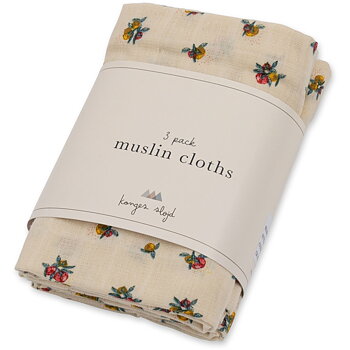 3 PACK MUSLIN CLOTH GOTS PEONIA