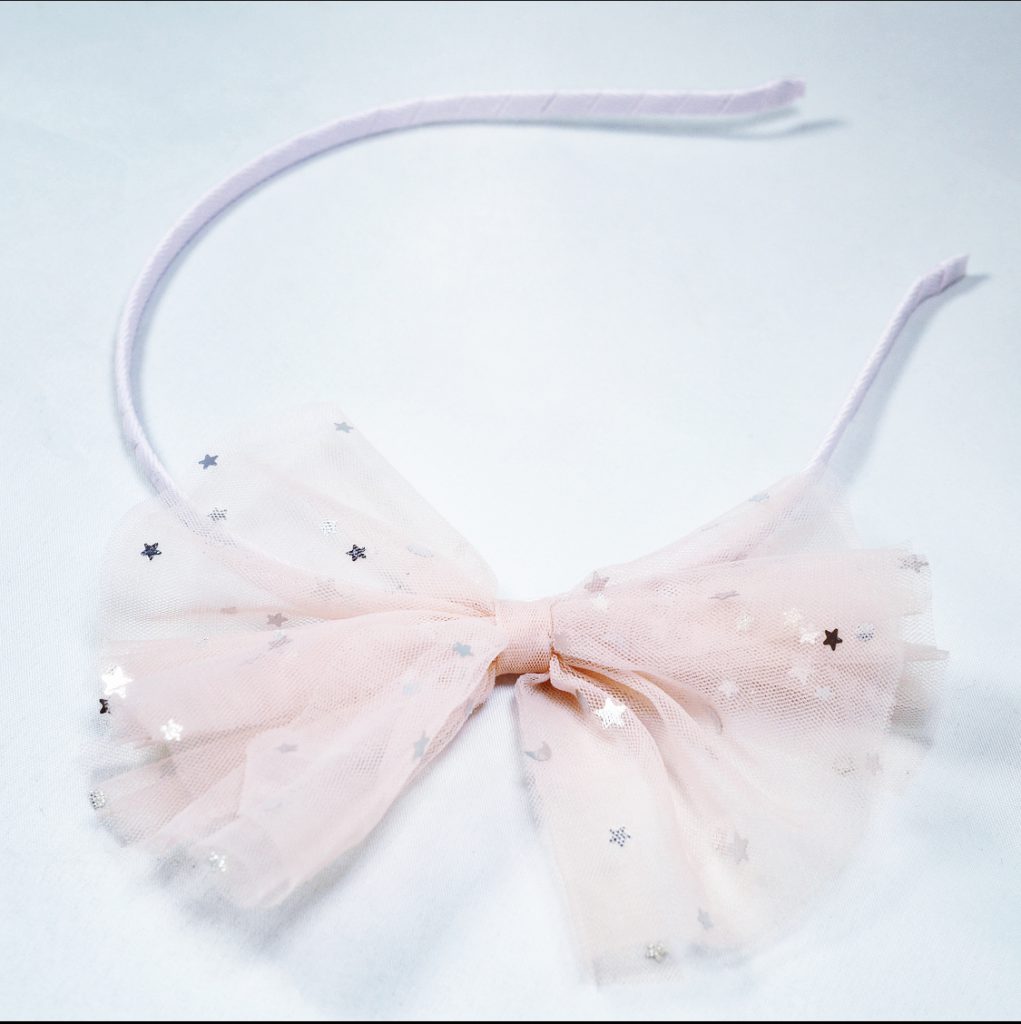 HEADBAND BOW GLITTER Rosa - 2