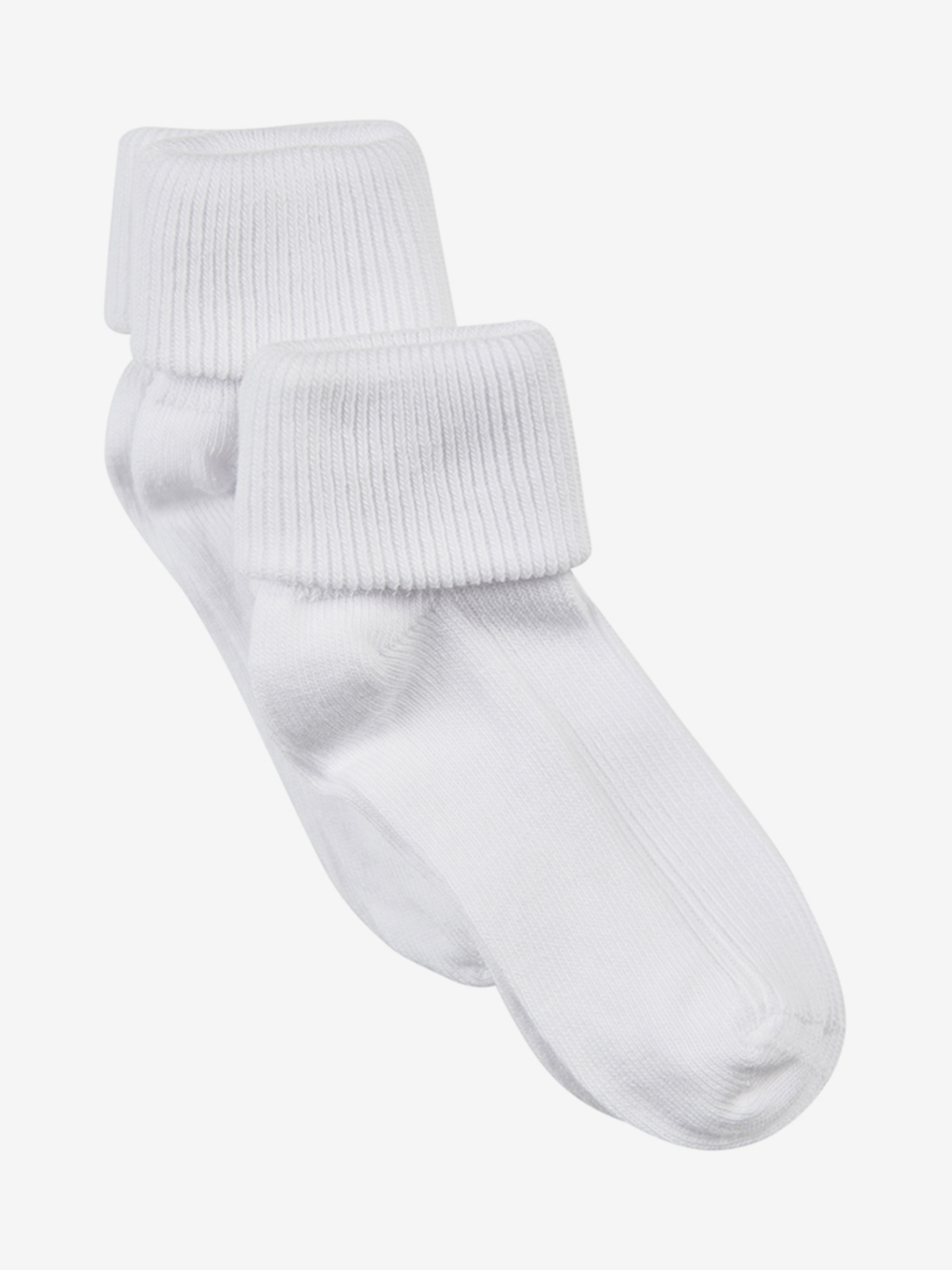 Baby Rib Sock w Fold 2-Pack White