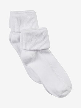 Baby Rib Sock w Fold 2-Pack White