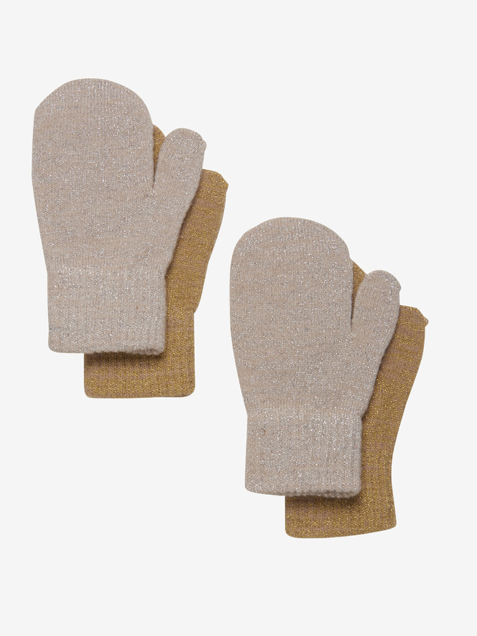 Magic Glitter Mittens 2-Pack Beige Gold 