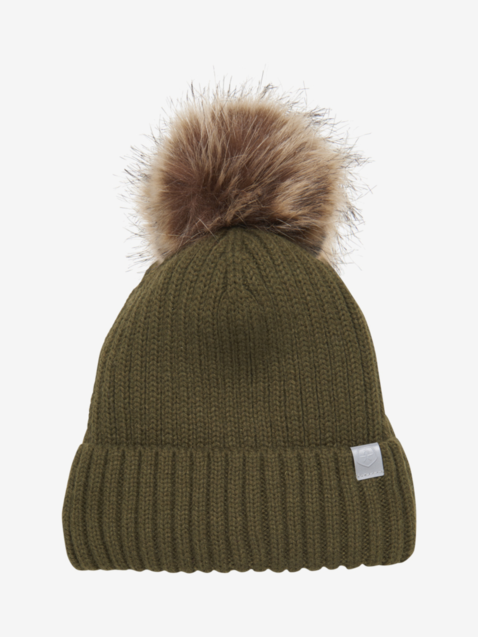 Hat W Detachable Fake Fur Dark Olive
