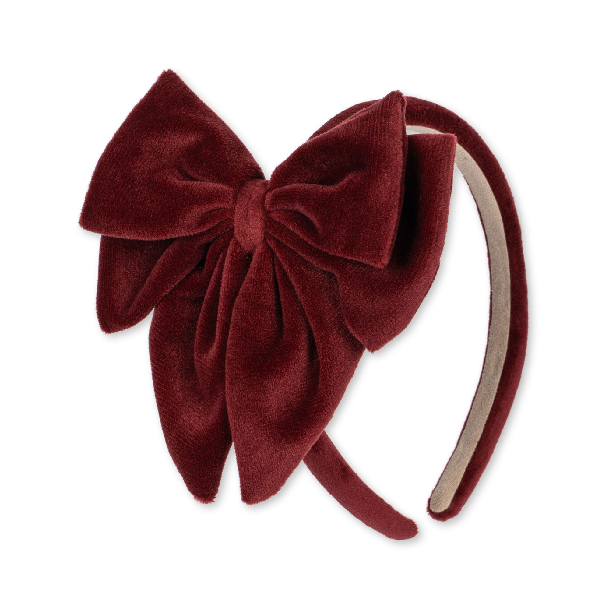 VELVET BOWIE HAIRBRACE BIG RED DAHLIA