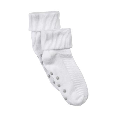 Baby rib sock w ABS 2-pack white
