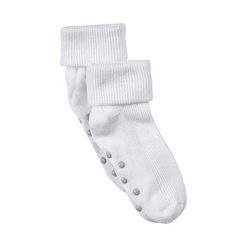 Baby rib sock w ABS 2-pack white