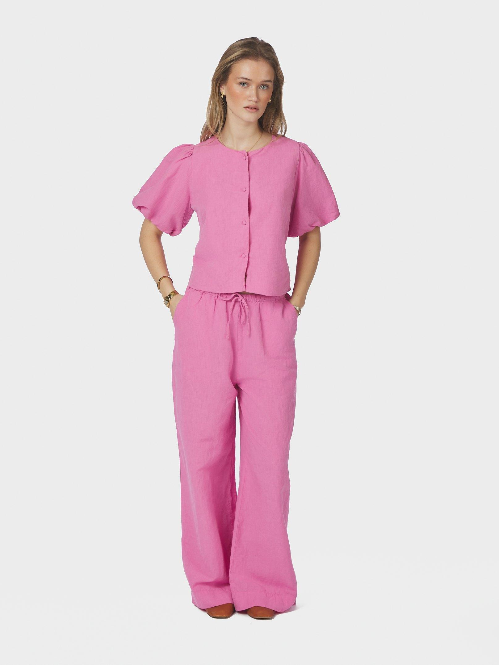Moisa Linen Blouse Pink - 5