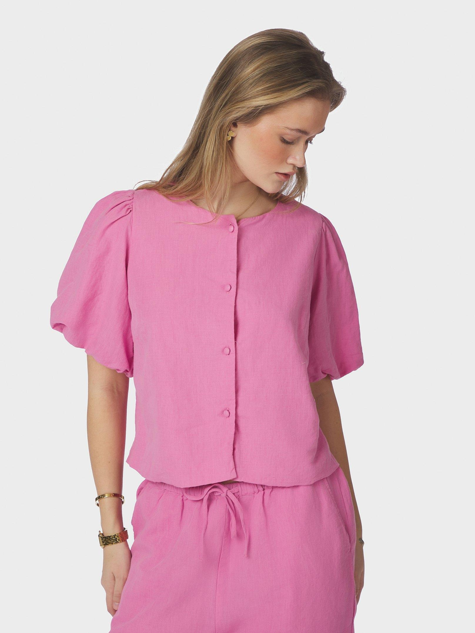 Moisa Linen Blouse Pink - 3