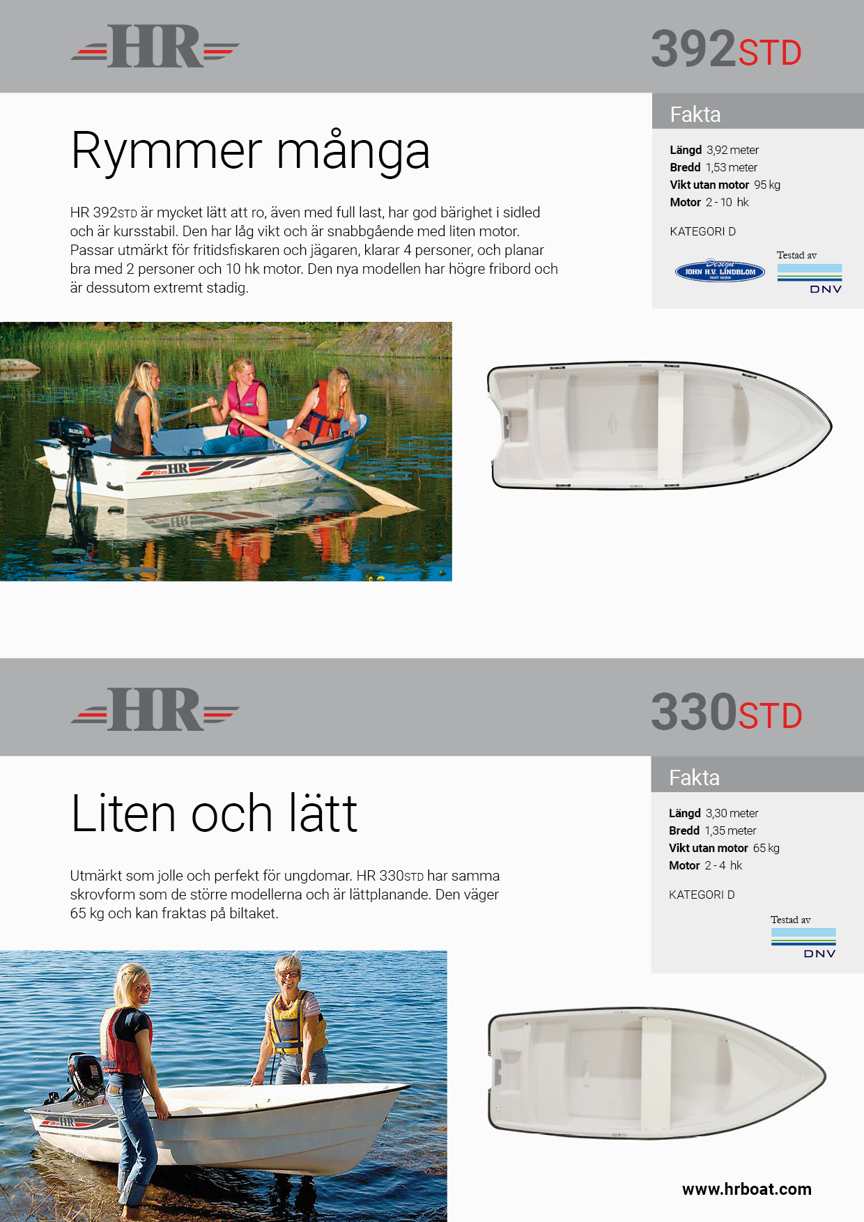 HR 445std, 430std, 392std, 330std produktblad - 2