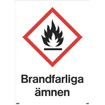 Brandfarliga ämnen 150x210 mm Aluminium