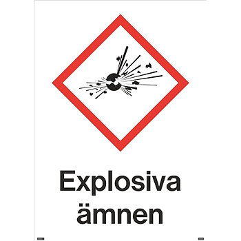 Explosiva ämnen 150x210 mm Aluminium