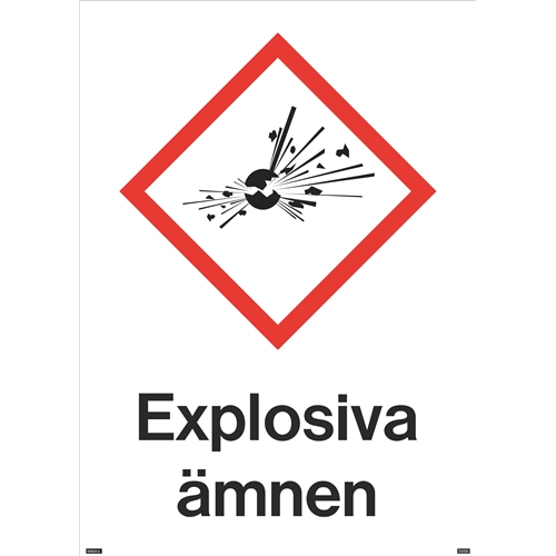 Explosiva ämnen 210x297mm Aluminium