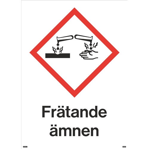 Frätande ämnen 150x210 mm Klisterdekal semimatt laminat
