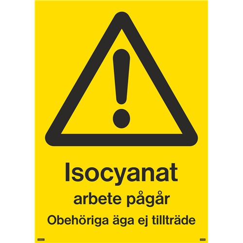 Isocyanatarbete pågår 150x210mm, Aluminium