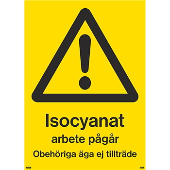 Isocyanatarbete pågår 150x210mm, Aluminium