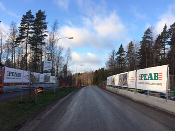 Banderoll för byggen