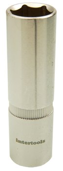Hylsa 3/8" sexk lång 19mm