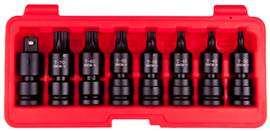 Torxhylssats 1/2" med led 8 delar