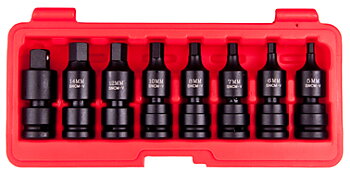 Insexhylssats 1/2" led kraft 8 delar