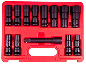 Krafthylssats 1/2" med led långa 13 delar