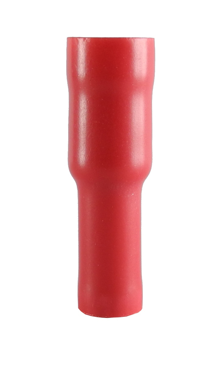 Isolerad rundstifthylsa röd 4mm