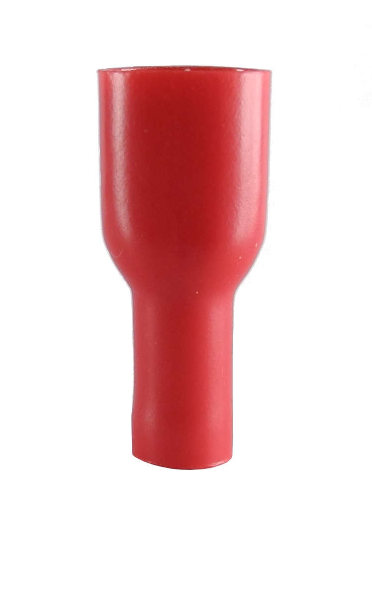 Helisolerad flatstiftshylsa röd 6,3 x 0,8