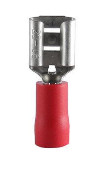 Isolerad flatstiftshylsa röd 6,3 x 0,8mm