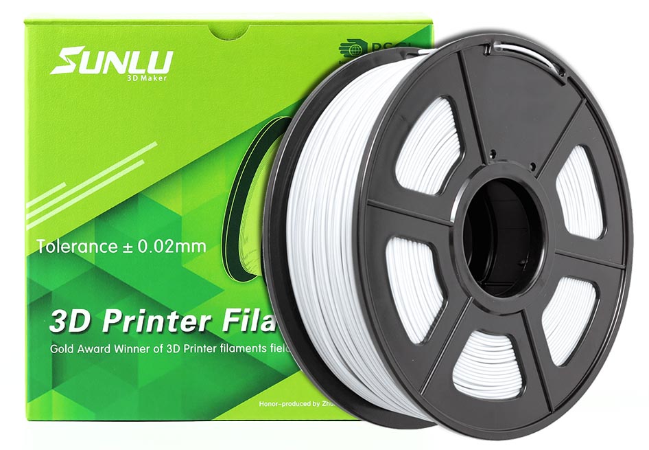 Sunlu - PLA (1.75mm, 1 Kg) - Självlysande Vit