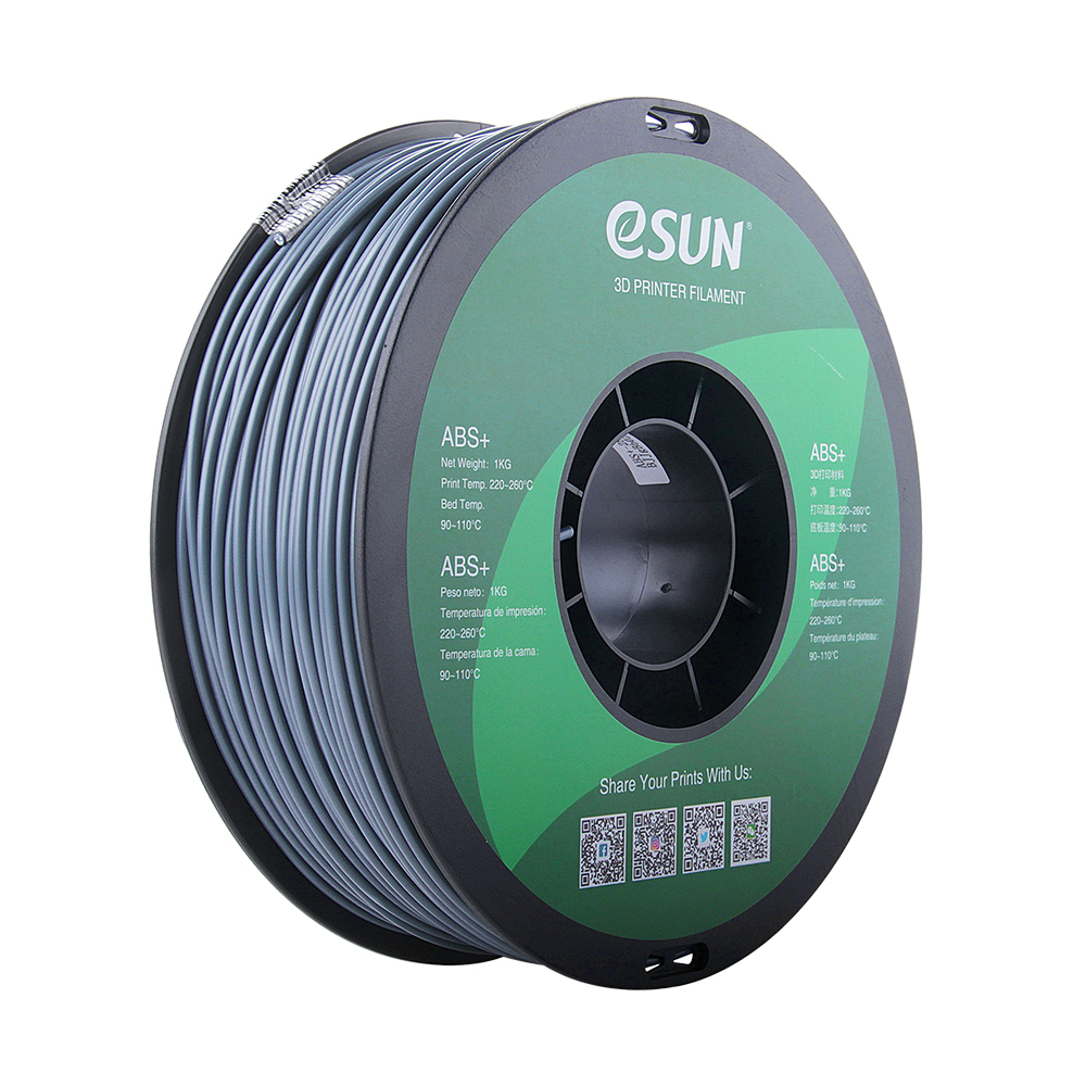 eSun ABS+ Filament (2.85mm, 1Kg) - Grå