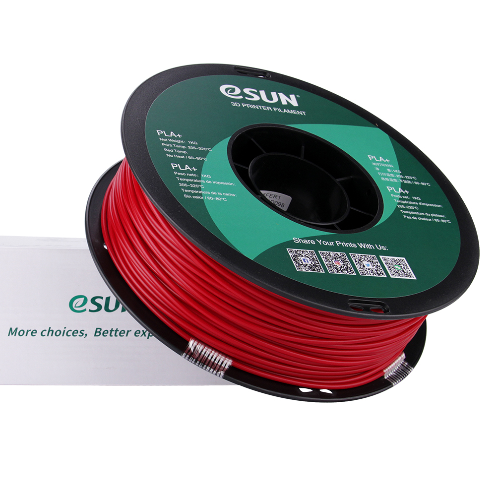 eSun PLA+ Filament (2.85mm, 1Kg) - Mörkröd/Brandbilsröd - 3