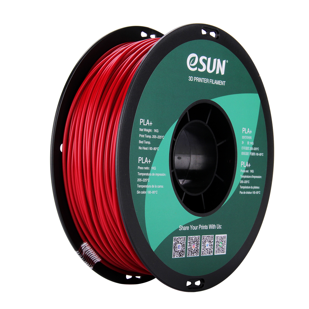eSun PLA+ Filament (2.85mm, 1Kg) - Mörkröd/Brandbilsröd