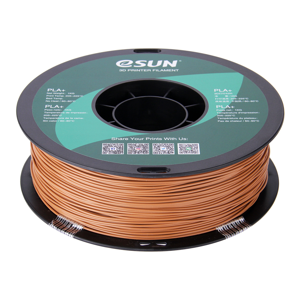 eSun PLA+ Filament (1.75mm, 1Kg) - Ljusbrun - 2